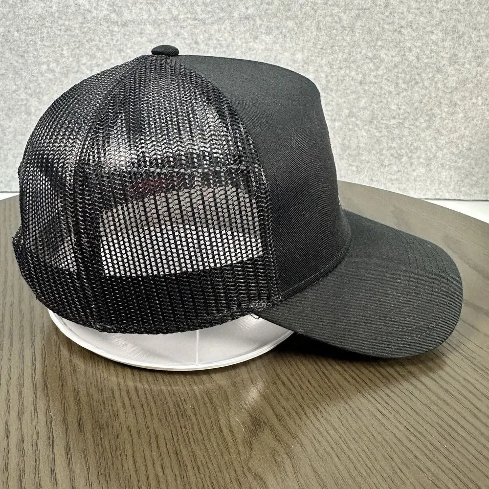 Bubbatown Bear Embroidered Hat Cap Black Adjustable Snapback Otto Trucker Cap - Picture 5 of 9